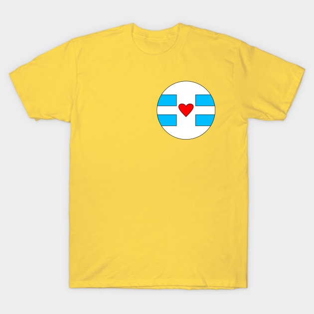 Circular Diaper Emblem (Heart) T-Shirt by DiaperDemigod